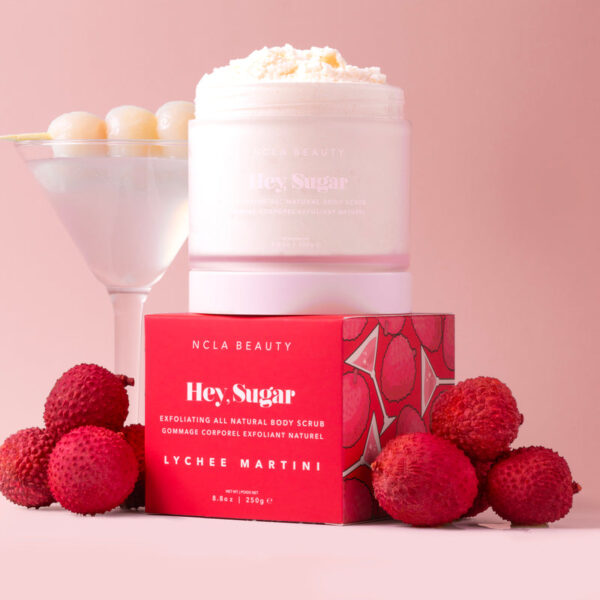Raise a glass to smooth skin! This lychee martini body scrub is the perfect cocktail of exfoliation and hydration.