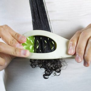 A heat-free styling tool for naturally curly hair to achieve well-defined, long lasting curls.