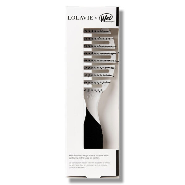This Wet Brush® Pro Flex Dry® features flexible and heat-resistant bristles, plus an open-vented design for faster drying