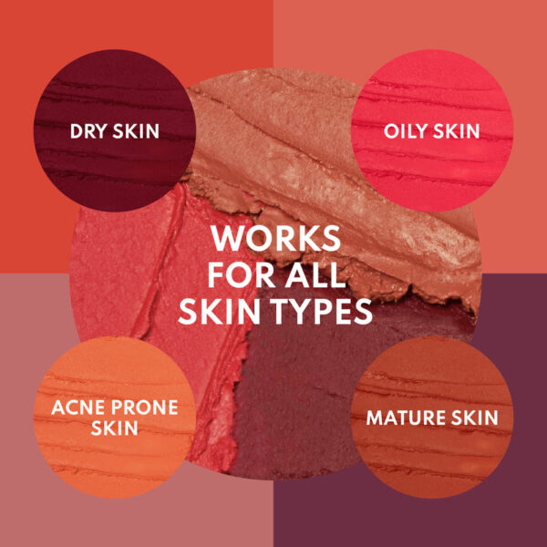 A buildable, soft matte formula that blurs and smooths cheek and lip with all day wear.
