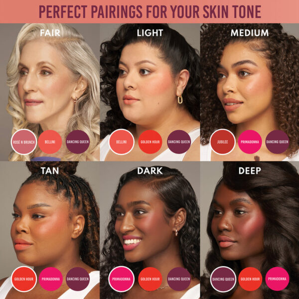 A buildable, soft matte formula that blurs and smooths cheek and lip with all day wear.
